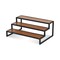 Homeroots 15in Black And Brown Metal And Solid Wood Hand Finished Three Tier Tray 611867 - alternate 8