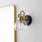Jonathan Y Shirley 6" 1-Light Farmhouse Industrial Metal LED Vanity Light w/Seeded Glass Globe Shade, Brass Gold JYL7400B - alternate 5