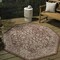 Jonathan Y Tela Bohemian Textured Weave Floral Red/Taupe 8 ft Octagon Indoor/Outdoor Area Rug SMB100A-8TGN - alternate 1