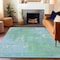 Homeroots 8' X 10' Sky Blue And Blue Abstract Washable Indoor Outdoor Area Rug 609223 - alternate 7