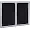Ghent Enclosed Rubber Bulletin Board 36"x60", 2 Hinged Door, Black PA23660TR-BK - alternate 1