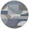 Homeroots 8' Gray Blue And Ivory Round Geometric Washable Indoor Outdoor Area Rug 616726 - alternate 8