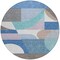 Homeroots 8' Sky Blue Teal Blue And Brown Round Geometric Washable Indoor Outdoor Area Rug 616744 - alternate 5