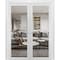 Sartodoors Solid French Double Doors Clear Glass, Lucia 2666 White Silk and Aluminum Strips, Wood Solid Panel LUCIA2666DD-WS-72 x 96 (2* 36x96) - alternate 1