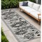 Homeroots 8' Black And White Floral Indoor Outdoor Runner Rug 545009 - alternate 6