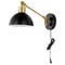 Jonathan Y Lisa 18" Swing Arm 1-Light Modern Midcentury Iron USB Charging Port LED Sconce, Black/Brass Gold JYL1301B - alternate 6