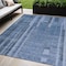 Homeroots 5' X 8' Navy Blue And Gray Striped Washable Indoor Outdoor Area Rug 602792 - alternate 1