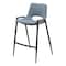 Homeroots Set of Two 26" Blue And Black Faux Leather And Steel Low Back Counter Height Bar Chairs 555669 - alternate 1