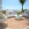 Homeroots 8' Orange And Ivory Round Abstract Washable Indoor Outdoor Area Rug 594949 - alternate 5