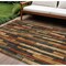 Homeroots 8' X 10' Coffee And Brown Striped Washable Indoor Outdoor Area Rug 608943 - alternate 1