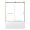 Kingston Brass 60" Acrylic Alcove Left-Hand Drain Tub with Right Sliding Tub Door, White/Brushed Brass KVTAP603222L7 - alternate 1