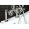 Kingston Brass 7" Center Deck-Mount Clawfoot Tub Faucet with Knurled Handle and Hand Shower, Brushed Nickel AE8408RKX - alternate 4