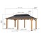 Sunjoy 12ftx20ft  Wood Gazebo, Outdoor Patio Steel Hardtop Gazebo, Cedar Framed Wooden Gazebo, Dark Brown A1020326F0 - alternate 5