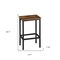 Homeroots Set of Two 26" Brown and Black Steel and Wood Backless Counter Height Bar Chairs, 2PK 559158 - alternate 5