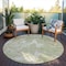 Homeroots 8' Artichoke Green And Ivory Round Abstract Washable Indoor Outdoor Area Rug 600062 - alternate 5
