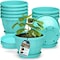 Lifemaster 10-Inch Whiskey Barrel Planters, Durable Plastic Pots with Drainage and Saucer, 10PK LMPBP10SBU10 - alternate 1