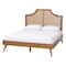Baxton Studio Rodolfo Platform Bed - Mid-Century Modern Bed with Woven Rattan Headboard, King 269-12649-9409-ZORO - alternate 1