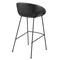 Homeroots Set of Two 30" Black Faux Leather and Steel Low Back Bar Height Bar Chairs 544688 - alternate 4