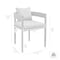 Armen Living Menorca Outdoor Patio Dining Chairs in Aluminum with Gray Cushions - Set of 2 LCMQCHGR - alternate 5