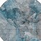 Homeroots 8' Teal Blue And Navy Blue Round Abstract Washable Indoor Outdoor Area Rug 581775 - alternate 6