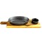 Gibson Elite Gracious Dining 3-Piece Reactive Fine Ceramic Bowl Set With Acacia Wood Tray in Gray 116922.03 - alternate 2