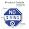 Signmission No Diving, 10 inch X 10 inch, Vinyl Decal, 2PK OC-D-2PACK-10-130 - alternate 4