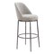 Homeroots 32" Gray And Black Fabric And Steel Bar Height Swivel Bar Chair 555680 - alternate 4