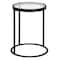 Homeroots 20" Black And Clear Glass And Steel Round End Table 543819 - alternate 6