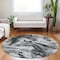 Homeroots 8' Gray And Silver Round Horse Washable Indoor Outdoor Area Rug 618699 - alternate 3