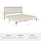 Martha Stewart Jett King Size Solid Wood Platform Bed w/Upholstered Base/Inset Paneled Headboard, Dark Brown/Beige MG-0900271F-K-DKBRN-BG-MS - alternate 2