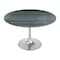 Homeroots 48" Gray and Silver Marble and Aluminum Pedestal Base Round Top Dining Table 572222 - alternate 6