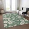 Homeroots 3' X 5' Sage And Ivory Floral Washable Indoor Outdoor Area Rug 600048 - alternate 6
