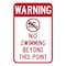 Sign Solutions Usa Warning No Swimming Beyond, 12 in W x Vertical Rectangle, Aluminum Sign DCS10DWT1218CUS00085 - alternate 1