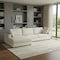 Homeroots 122" Cream Fabric Sofa With Brown Legs 641048 - alternate 4