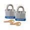 Master Lock Laminated Steel Padlock, 3/4 in H, 9/32 in Dia Shackle, Keyed Alike, Pair, Steel Body and Shackle 3T - alternate 2
