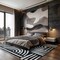 World Rug Gallery Contemporary Lines Area Rug 7 ft 10 in x 10 ft Black WR97BLACK8X10 - alternate 5