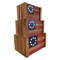 Homeroots Set of Three Brown Red White And Blue Americana Solid Wood Boxes, 3PK 636201 - alternate 4