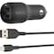 Belkin Boost Up Charge Dual Port Usb A Car Charger 24w With Apple Lightning Cable 3ft, Black CCD001BT1MBK - alternate 1