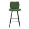 Elama 2 Piece Faux Leather Bar Chair in Green with Metal Legs ELM-799-37B-GRN - alternate 4
