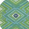 Homeroots 8' Lime Green Aqua And Ivory Round Tribal Washable Indoor Outdoor Area Rug 598132 - alternate 5