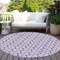 Homeroots 8' Purple And Ivory Round Ogee Washable Indoor Outdoor Area Rug 601598 - alternate 5