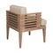 Armen Living Vivid Outdoor Patio Dining Chair in Light Eucalyptus Wood with Taupe Olefin Cushions LCVISIEUCTP - alternate 4