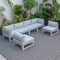 Leisuremod Chelsea 6-Piece Patio Sectional Weathered Grey Aluminum With Cushions, Light Grey CSWGR-6LGR - alternate 6