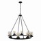 Jonathan Y Coronet 33.5" 8-Light Iron/Seeded Glass Rustic Farmhouse Round LED Chandelier, Oil Rubbed Bronze JYL7554A - alternate 5