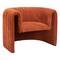 Homeroots 37" Burnt Orange Sherpa And Upholstered Tufted Arm Chair 572302 - alternate 1
