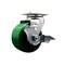 Service Caster 4 Inch Green Poly on Cast Iron Swivel Caster with Ball Bearing and Brake SCC SCC-20S420-PUB-GB-TLB - alternate 1