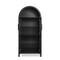 Homeroots 30in Black Wood Oval Accent Cabinet With Two Doors 716312 - alternate 1