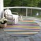 Homeroots 8' Blue Green And Copper Round Striped Washable Indoor Outdoor Area Rug 597369 - alternate 5