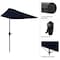 Pure Garden Half Umbrella Outdoor Patio Shade 9 ft Patio Umbrella w/ Easy Crank Small Canopy 50-LG1423 - alternate 8