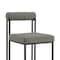 Homeroots Set of Two Gray And Black Upholstered Faux Leather Open Back Dining Side Chairs 569416 - alternate 6